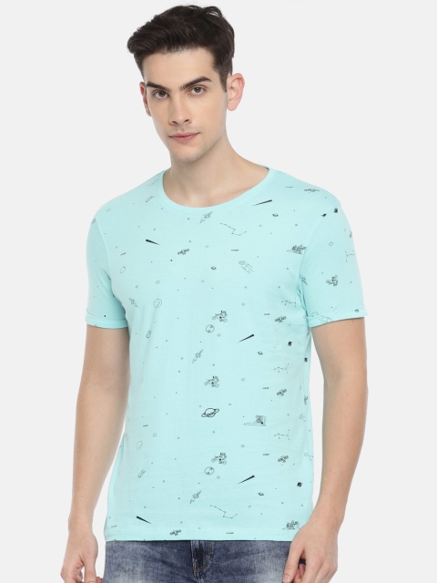 

Wrangler Men Blue Printed Round Neck T-shirt