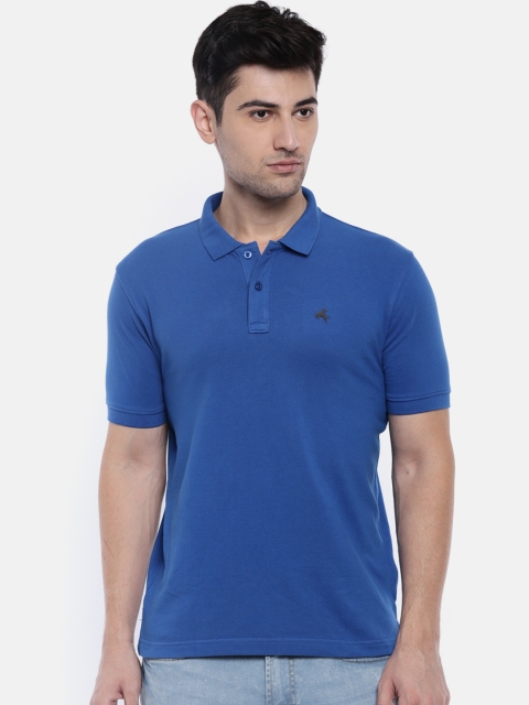 

Wrangler Men Blue Solid Polo T-shirt