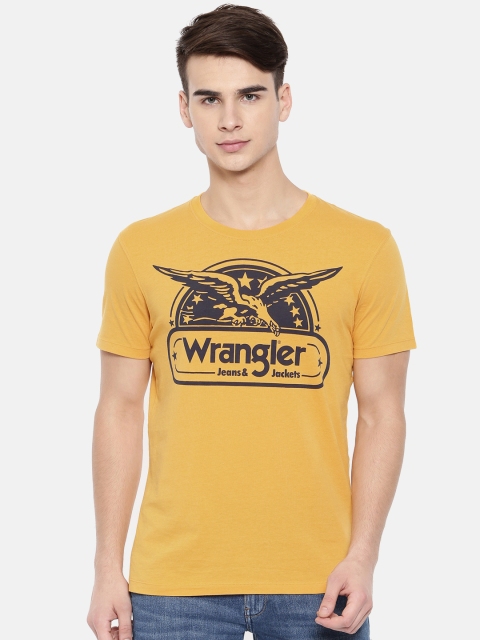 

Wrangler Men Mustard Printed Round Neck T-shirt