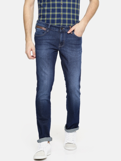 

Wrangler Men Blue Skanders Slim Fit Low-Rise Clean Look Stretchable Jeans