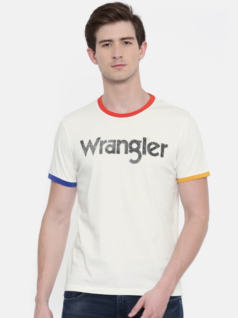 

Wrangler Men Off-White Printed Round Neck T-shirt