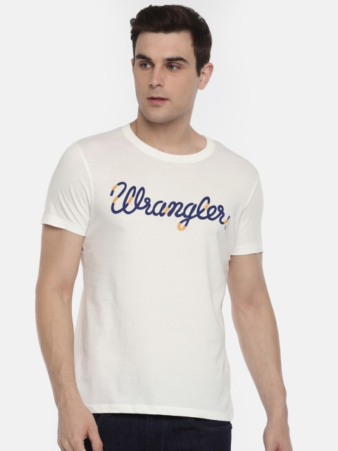 

Wrangler Men White Printed Round Neck T-shirt