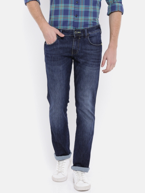 

Wrangler Men Blue Rockville Regular Fit Low-Rise Clean Look Stretchable Jeans
