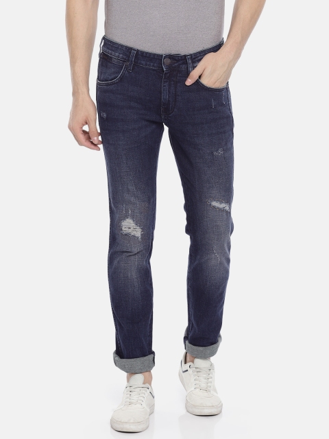 

Wrangler Men Blue Skanders Slim Fit Low-Rise Mildly Distressed Stretchable Jeans