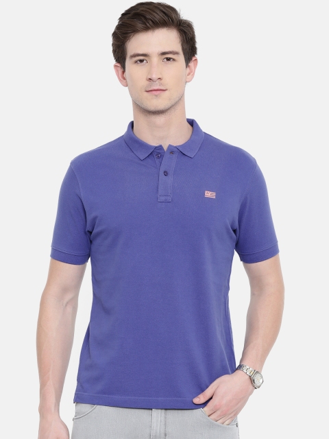 

Wrangler Men Blue Solid Polo Collar T-shirt