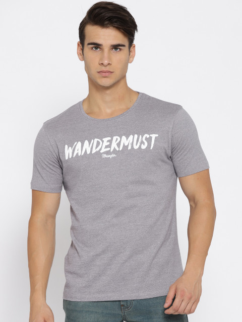 

Wrangler Men Grey Printed Round Neck T-shirt