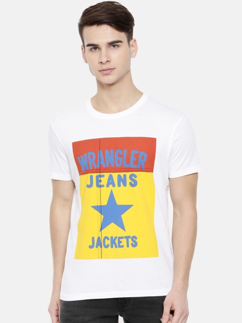 

Wrangler Men White Printed Round Neck T-shirt