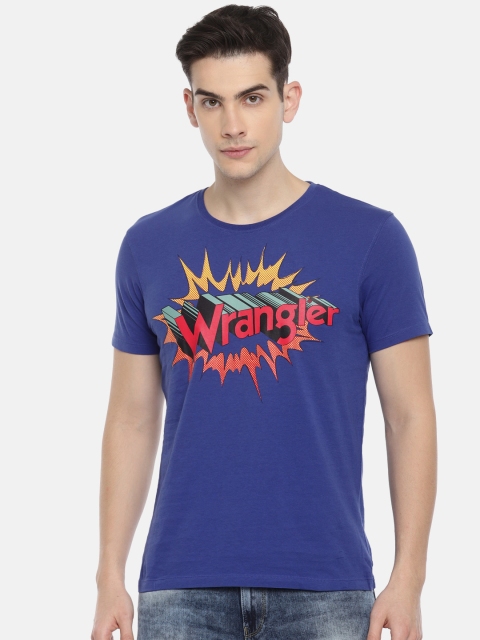 

Wrangler Men Blue Printed Round Neck T-shirt