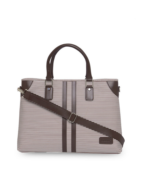 

MBOSS Unisex Brown & White Striped Laptop Bag