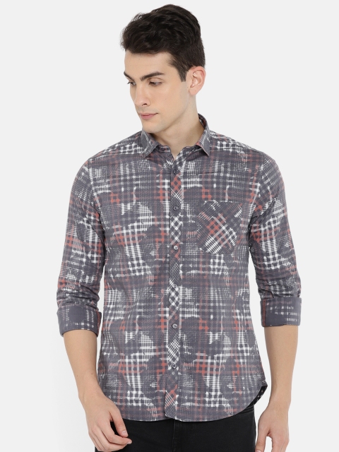 

Killer Men Grey & White Regular Fit Printed Casual Shirt