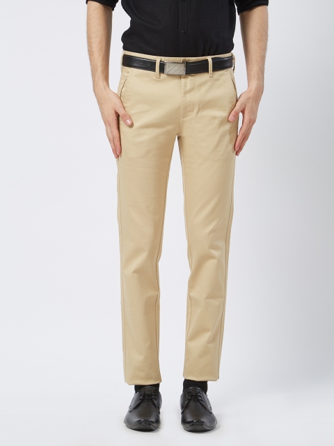 

Killer Men Khaki Comfort Slim Fit Self Design Formal Trousers