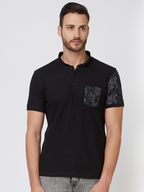 

Killer Men Black Solid Polo Collar T-shirt