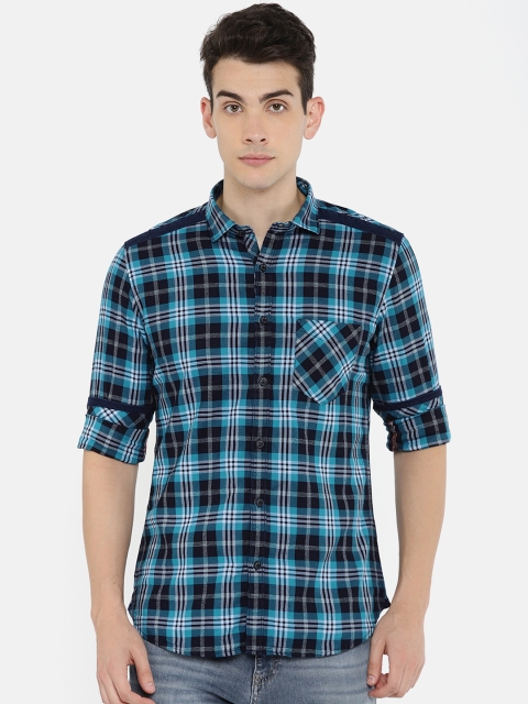 

Killer Men Blue Slim Fit Checked Casual Shirt
