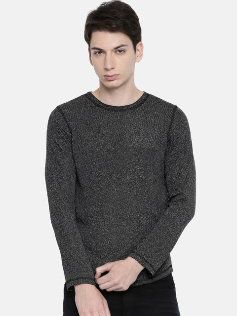 

Killer Men Charcoal Grey Solid Round Neck T-shirt