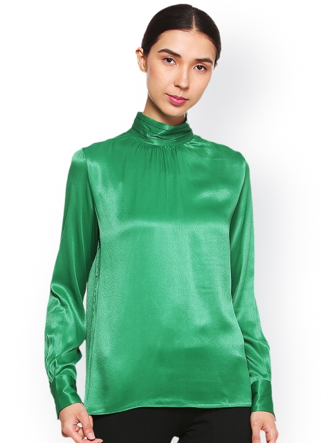 

Van Heusen Woman Women Green Solid Top