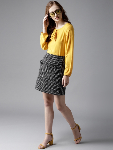 

HERE&NOW Women Mustard Yellow Solid Top