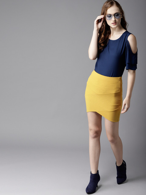 

HERE&NOW Women Teal Blue Solid Top