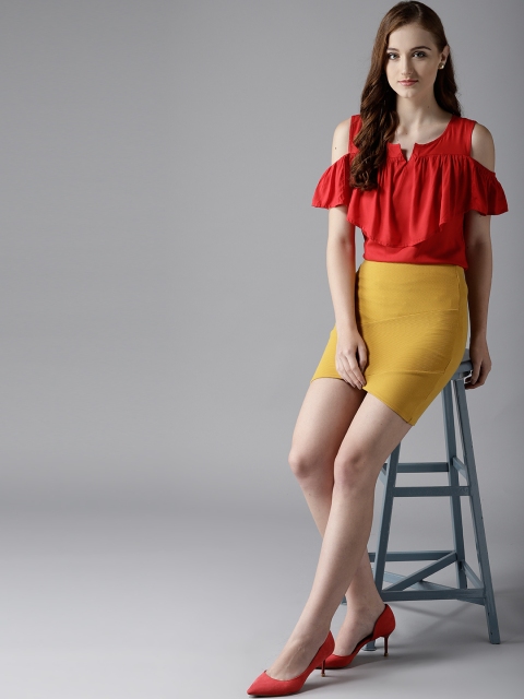 

HERE&NOW Women Red Layered Solid Top