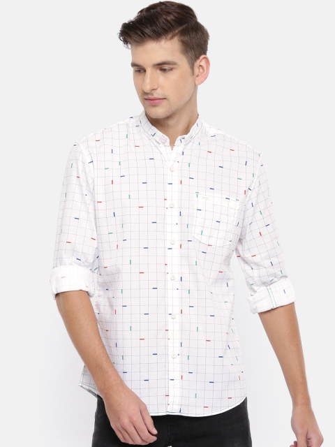

Wrangler Men White Slim Fit Printed Casual Shirt