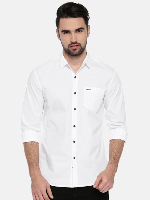 

Wrangler Men White Slim Fit Solid Casual Shirt