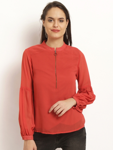 

RARE Women Coral Red Solid Top