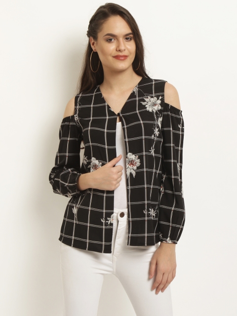 

RARE Women Black & White Checked Shrug