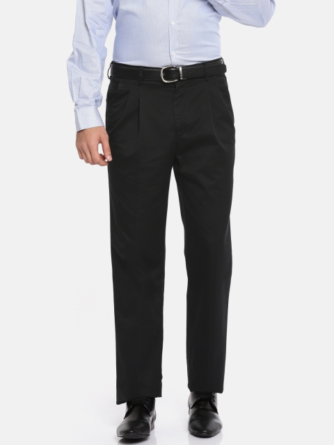 

Van Heusen Men Black Custom Regular Fit Solid Regular Trousers