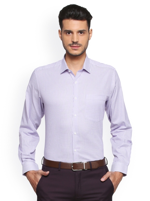 

Van Heusen Men Violet Regular Fit Checked Formal Shirt, White