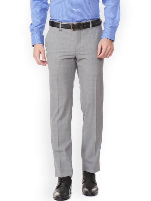 

Van Heusen Men Grey Slim Fit Solid Formal Trousers