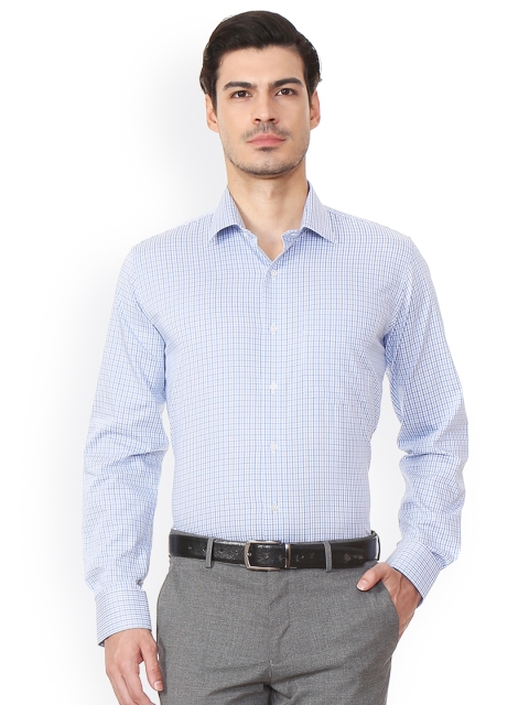 

Van Heusen Men Blue & White Slim Fit Checked Formal Shirt