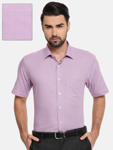 

Van Heusen Men Purple Custom Regular Fit Checked Formal Shirt