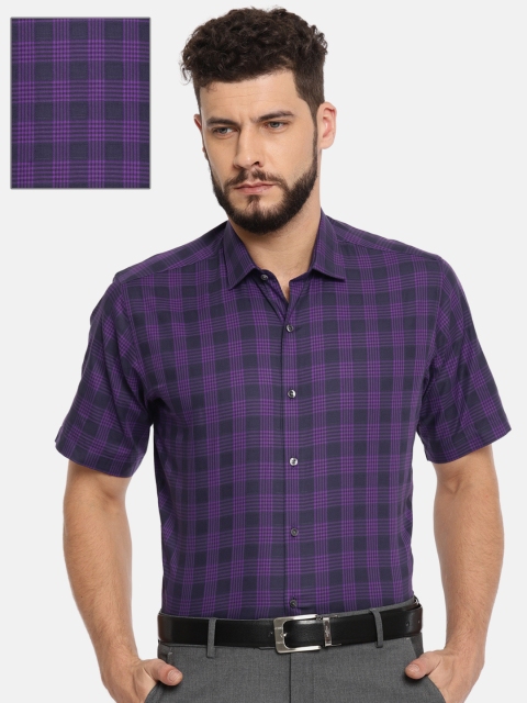 

Van Heusen Men Purple Regular Fit Checked Formal Shirt