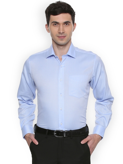 

Van Heusen Men Blue Self Design Formal Shirt