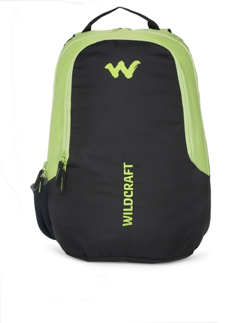 

Wildcraft Unisex Black & Green Colourblocked Backpack