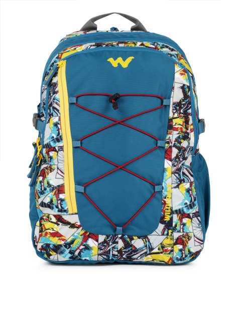 

Wildcraft Unisex Blue & Yellow Printed Backpack