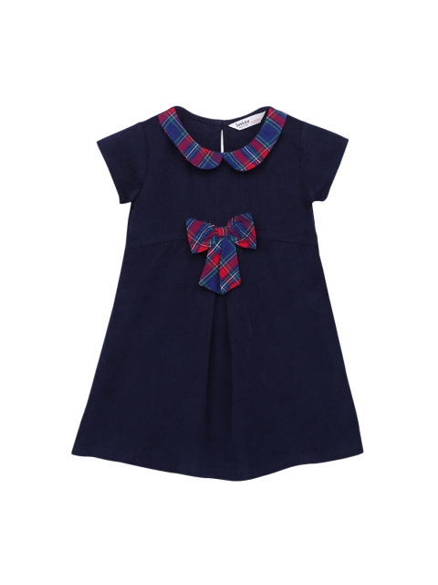 

Beebay Girls Navy Blue Checked A-Line Dress