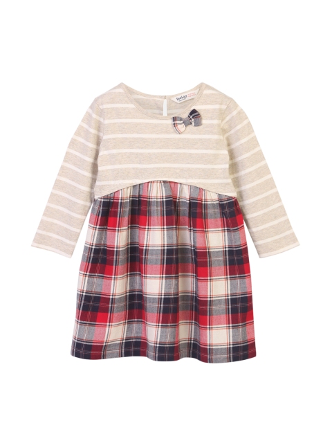 

Beebay Girls Red Checked Fit and Flare Dress