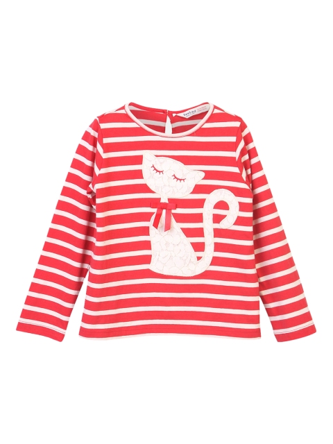 

Beebay Girls Red White Striped Top