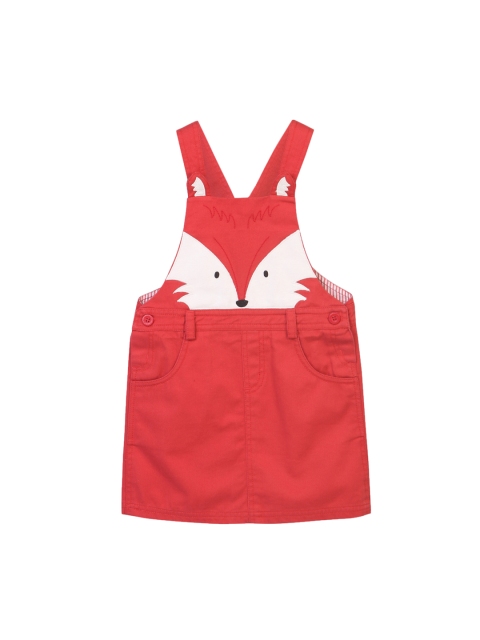 

Beebay Girls Red & White Printed Pinafore Dress