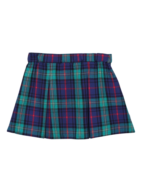 

Beebay Girls Green & Blue Checked Pure Cotton Skirt