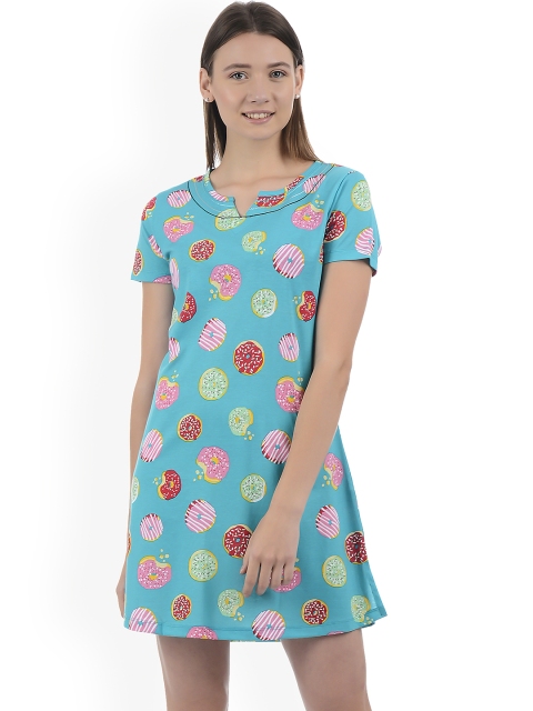 

Sweet Dreams Green Printed Nightdress 200878-AOP-5