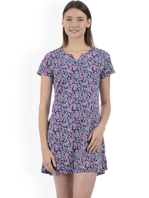 

Sweet Dreams Blue & Pink Printed Nightdress 200878-AOP-10