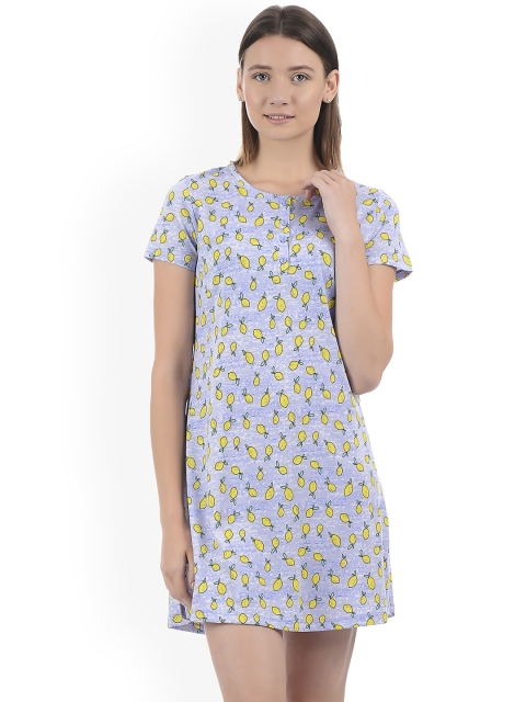 

Sweet Dreams Blue & Yellow Printed Nightdress 200678-AOP-15