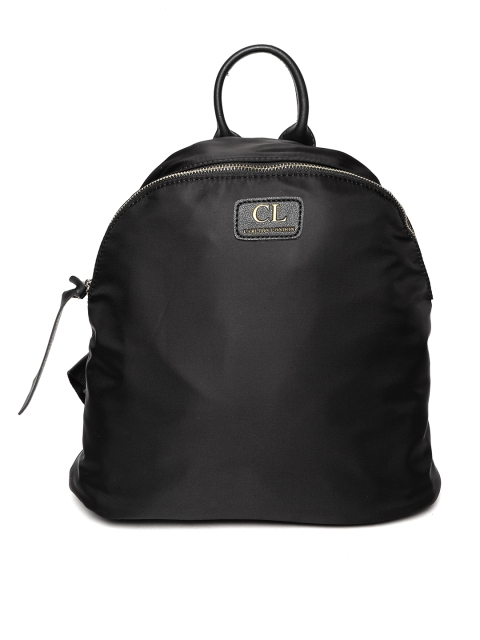 

Carlton London Women Black Solid Backpack