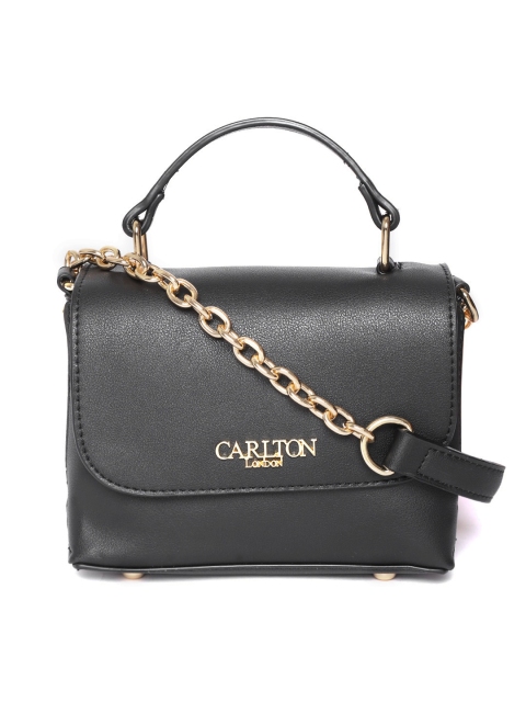 

Carlton London Black Solid Satchel