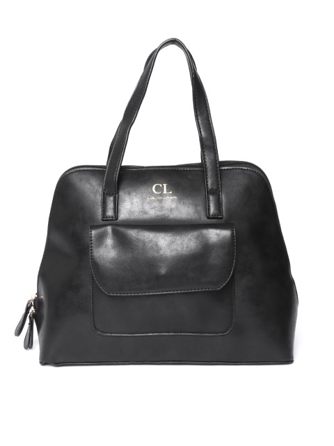 

Carlton London Black Solid Handheld Bag