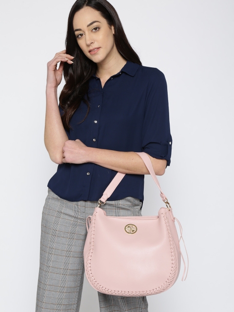 

Carlton London Pink Solid Shoulder Bag with Detachable Sling Strap