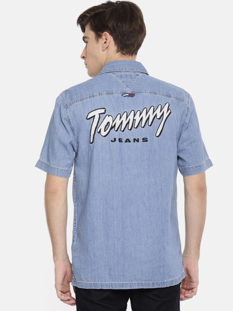 

Tommy Hilfiger Men Blue Relaxed Fit Embroidered Casual Denim Shirt