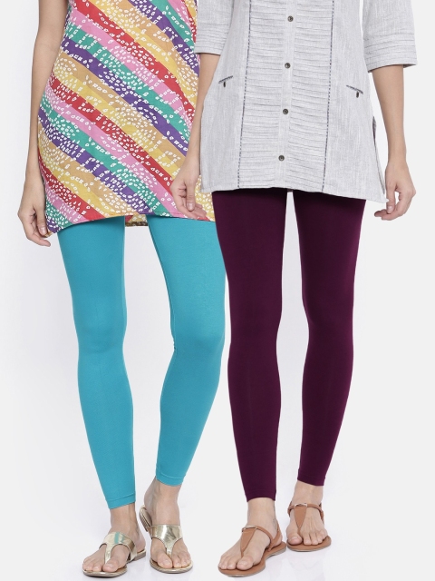 

Bitz Women Pack Of 2 Ankle-Length Leggings, Purple