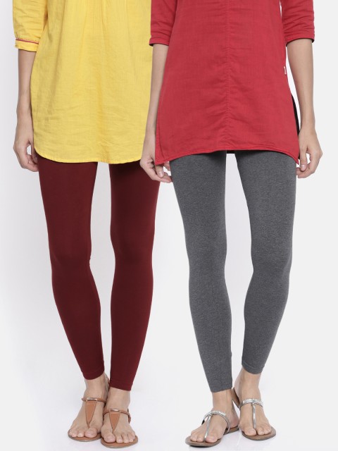 

Bitz Women Pack of 2 Leggings, Grey melange